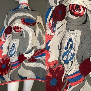 Gorg Vintage Louis Feraud Silk Scarf 34 In Sq Very Good Condition Avant Garde